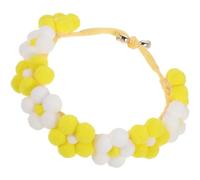Adjustable Knitted PET Collar with Pom Pom Flower for Cats and Dogs | Woolen Yarn and Plush Ball Details, Decorative Festival Style, Practical for Parties and Weddings