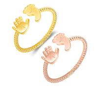 Adjustable Knitting Loop Crochet Loop Knitting Ring, Baby Foot and Hand Rings, Faster Crocheting Accessories, Yarn Guide Finger Holder Knitting Thimble,Baby Show Party Favor