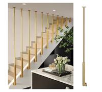Adjustable L-Shaped Metal Stair Railing, 94.5" Scratch Resistant, Rustproof, Non-Slip ils for Indoor/Outdoor Use, Ideal for Homes & Commercial Spaces (Gold, 1 Piece)