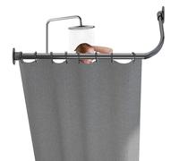 Adjustable L-Shaped Shower Curtain Rod - Sturdy Telescoping Tension Pole, No Drill Easy Installation for Corner Bathrooms - Curved Design for Maximum Space Efficiency