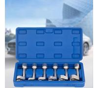Adjustable L-Type Injector Line Socket Wrench Set, 6-Piece 12-19mm, 1/2" Drive, Metal Construction, for Fuel Line Maintenance in Tight Spaces