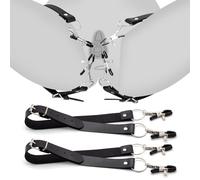 Adjustable Labia Spreader Straps with Clamps, BDSM Bondage Restraints Couples Sex Toys Sex Furniture Nipple Toys Fetish Nipple Clips for Adult Sex Game Play Open Vaginal Pussy Clitoral Labia Clamps