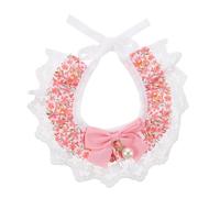 Adjustable Lace Cat Collar with Floral Bow Lightweight Polyester Pet Neckwear for Daily Wear and Holiday Parties Decorative Reusable Puppy Collar for Cats and Dogs Stylish Pet
