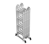 Adjustable Ladder 4.7m Multi-Purpose Aluminum Alloy Combination Ladder with platform and Balance Bar 7 in 1 Folding Ladder Heavy Duty 330lbs Capacity 4 x 4 Steps