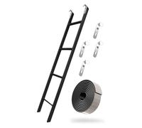 Adjustable Ladder for Bunk Beds Safe Climbing Ladder for Adults & Kids with table Pads Black 1.4m4.6ft for van or Trailer Use