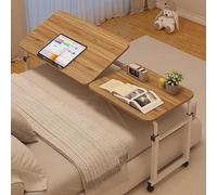 Adjustable Laptop Bed Tray with Wheels, Mobile Workstation for Eating, Working, Reading, 5-Level Height Adjustment