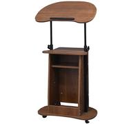 Adjustable Laptop Cart with Storage - Sit-to-Stand Rolling Medical Cart and Lectern Podium Stand