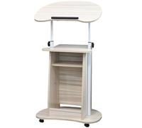 Adjustable Laptop Cart with Storage - Sit-to-Stand Rolling Medical Cart and Lectern Podium Stand