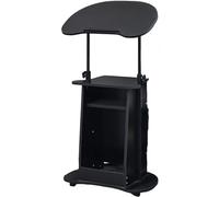 Adjustable Laptop Cart with Storage - Sit-to-Stand Rolling Medical Cart and Lectern Podium Stand