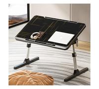 Adjustable Laptop Desk Portable Lap Desk withPort Height & Angle Adjustable Bed Table Easy Storage Black Gold - Perfect for Home Office & Travel