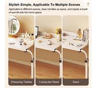 Adjustable Laptop Desk Table on Wheels 65 95cm Height Bedside Food Tray & Computer Stand for Reading Breakfast Wooden Finish Portable & Versatile Workstation