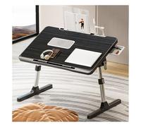 Adjustable Laptop Desk withPort - Portable Bed Table Height & Angle Adjustable Easy Storage Upgraded Lap Desk for Home & Office Use (Black/Silver)