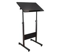 Adjustable Laptop Lectern with Wheels, Height Adjustable Podium for Presentations, Public Speaking, Office & Classroom Use, Portable Stand