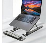 Adjustable Laptop Stand, Ergonomic Laptop Riser for Desk, Foldable & Portable Computer Stand Compatible with MacBook Air Pro, Dell, HP, Lenovo, All 10-17.3” Laptops - Black