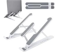 Adjustable Laptop Stand for Desk - Foldable & Portable Laptop Riser, Ergonomic Multi-Angle Computer Stand, Heat Dissipation Notebook Holder Fit for MacBook, Air, Pro, Dell, HP 10-17.3"（White