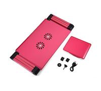 Adjustable Laptop Stand Holder with Cooling Fan 360° Rotate Legs for Home Office Study Suitable for Laptops Up to 17 Inches (Rose Red)