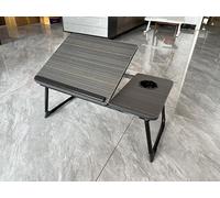 Adjustable Laptop Table for Bed & Sofa - 5-Height Portable Folding Desk with Wooden Top for Home Office