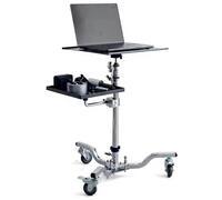 Adjustable Laptop Tripod Stand with Wheels, Storage Tray & Swivel Castors