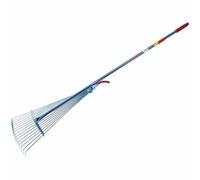 Adjustable Lawn Rake Plastic Grip Leaves Garden Allotment Landscaping Tool