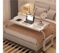 Adjustable le Overbed Table with Wheels - N & Cuter Desk for Bedside Eating & Work - Height & Length Adjustable (Color: White)