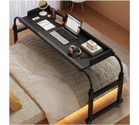 Adjustable le Overbed Table with Wheels - Rolling N & Cuter Desk for Bed - Height & Length Adjustable - Black Color for Easy Eating & Work