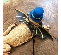 Adjustable Leash Set Bearded Dragon Harness 2 Color Halloween Costume Hat & Tie 3 Sizes Soft Vest Wing Decoration Adjustable Leash Bearded Dragon Harness Cool Leather Wing
