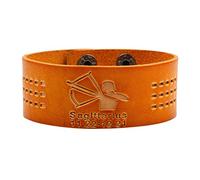Adjustable Leather Bracelet Men Brown Handmade Zodiac Wristband Sagittarius Mens Jewellery With Pouch Birthday Gifts For Boyfriend Best Friend