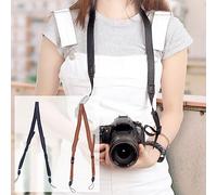 Adjustable Leather Camera Strap, Retro Style with Universal Buckle, Suitable for Most Cameras, Versatile Use for Professional Cameras and Bags (Black)