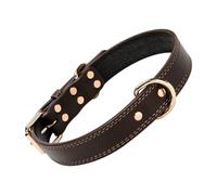 Adjustable Leather Dog Collar Rivet Decor with Bell and D-ring | Coffee Colour, Creative Style, for PET Identification and Training Sessions, Comfortable for All-day Wearing