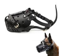 Adjustable Leather Dog Muzzle - Stops Biting, Barking, and Chewing - Ideal for Training and Safety