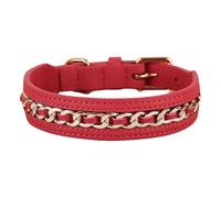 Adjustable Leather Dog Training Collar With Cool Metal Accessories For Medium And Large Dogs Shiba Inu Pitbull Pug Perro,Red,L