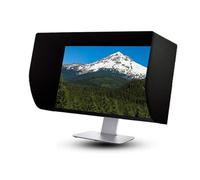 Adjustable Leather Monitor Hood for 19-32 Inch Screens, Universal Sunshade with All-Sides Coverage, Multi-Function Light Barrier for Enhanced Viewing Experience