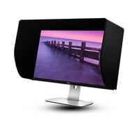 Adjustable Leather Monitor Hood - Universal Sunshade Display Visor for 19-32 Inch Monitors, All-Sides Coverage