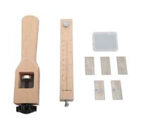Adjustable Leather Strap Cutter, Wood Handle Leather Strip Cutting Tool with 5 Replacement Blades, for Belts Handbags Backpacks DIY Craft Projects