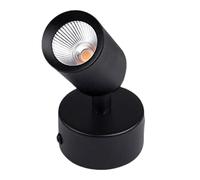 Adjustable LED 12W Black Spotlight, Rotatable Tilt Ceiling Spot Light 3000K, Ceiling Desk or Wall Surface Mounted Accent Lamp, Directional Lighting Fixture for Home, Office, Museum, Gallery