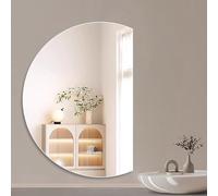 Adjustable LED Bathroom Vanity Mirror 43"x28" Full Length Wall-Mounted Half-Circle Color Temperature & Brightness Control 3 Color Options for Perfect Lighting