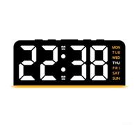 Adjustable LED Desk Clock with Ambient Lighting and Alarm Function, Battery Backup for Reliable Use During Power Outages (orange)