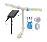 Adjustable LED Fountain- Double Spray Waterfall Solar Pool Device, Floating Pond Patio with Remote Control, Heavy Duty Backyard Decoration, Distinctive Item for