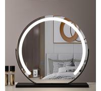 Adjustable LED Makeup Mirror - 3 Color Temperatures Travel-Friendly Illuminated Vanity Mirror for Shaving & Beauty Height & Angle Adjustable Ideal for Home & On-the-Go Use
