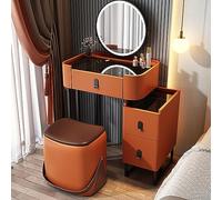 Adjustable LED Makeup Vanity Table with Mirror & Storage Drawers - Chic Wooden Dressing Table for Bedroom & Closet, Ideal for Women & Girls' Beauty Routine