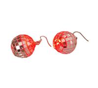 Adjustable LED Shaking Ball Earrings Vintage Reflective Glass Ball Earrings Ear Pendants for Parties and Gifts