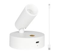 Adjustable LED Spotlight with 3 Color Temperatures, Portable and Rechargeable, Ideal for Home Use Rechargeable Battery Powered Wireless Upward Light Indoor Picture With Timer (White, One Size)