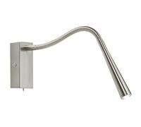 Adjustable LED Wall Light Warm White Brushed Chrome Flexible Bedside Task Lamp