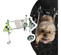 Adjustable Leg Brace Dog Wheelchair 4 Wheel, Pet Mobility Aid Hip Support Tool for Small Medium Large Dogs, Disabled Animal Exercise Wheels(Size XXS)