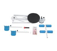 Adjustable Leg Stretcher, for Splits and Adductor Stretch 0-180° with Backrest and Suction Base, Foldable Stretching Trainer for Yoga, Dance, Gym and Home Fitness, 330lbs Capacity (Blue-White)