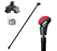 Adjustable Length Hollowed-Out Stylish Men's Walking Cane, Ergonomic Handle Non-Slip Wear-Resistant and Portable Unisex Also a Stylish Accessory for Gentleme(Black)