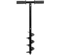 Adjustable Length Steel Spiral Manual Hand Drill Ground Digger Earth Auger Bulb Planter Fence Garden Post Holder 10cm Diameter Non-Slip Ergonomic Handle Grips