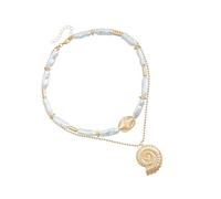 Adjustable Length Unique Irregular Pearls Conch Shell Necklace For Women Fashion Jewelry Accessory Her Versatile Women's Fashion Accessory