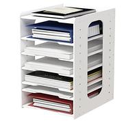 Adjustable Letter Tray Organiser, Office Paper Organizer File Document Holder A4 Paper Filing Trays for Home Office School(7 Tier)