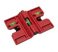 Adjustable Level with Strap for Fence Post Pipe, 3 Vials Horizontal and Vertical, Plastic Measuring Tool for Metal and Concrete Surfaces, 90° Angle Design with Elastic Band